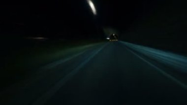 Abstract driving in highway. Fish-eye, time-lapse, motion blur