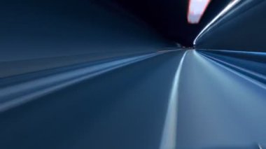 Abstract driving in highway. Fish-eye, time-lapse, motion blur