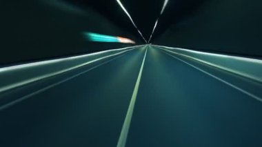 Abstract driving in highway. Fish-eye, time-lapse, motion blur