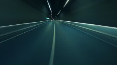 Abstract driving in highway. Fish-eye, time-lapse, motion blur