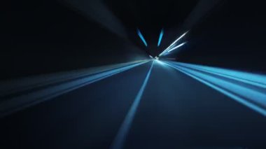 Abstract driving in highway. Fish-eye, time-lapse, motion blur