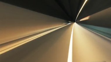 Abstract driving in highway. Fish-eye, time-lapse, motion blur