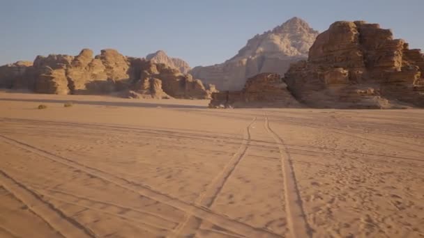 Вади Рам Пустынная Долина Луны Иордания — стоковое видео