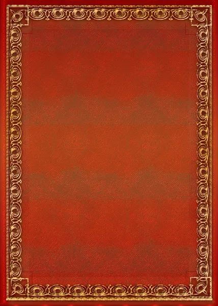 Red background with a gold framework — Stock Photo, Image