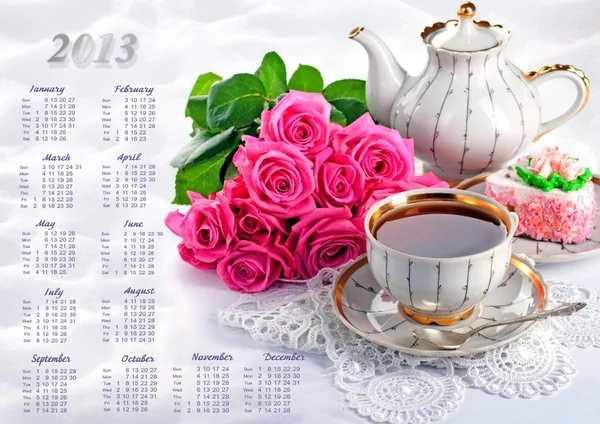 Календар 2013. Троянди — стокове фото