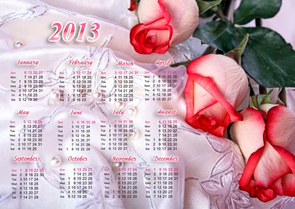 Kalender 2013. rosor — Stockfoto
