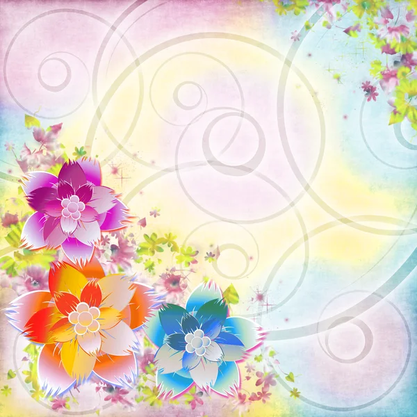 Fleur fond coloré — Image vectorielle