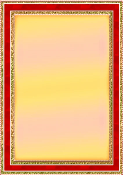 Arka plan ile bir kırmızı-altın çerçeve — Stok fotoğraf