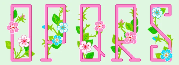 O alfabeto, decorado com flores —  Vetores de Stock