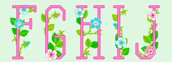 Le Xolphabet, décoré de fleurs — Image vectorielle