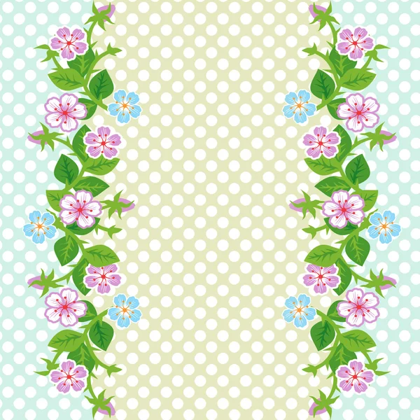 Vector background with floral border — Stock Vector