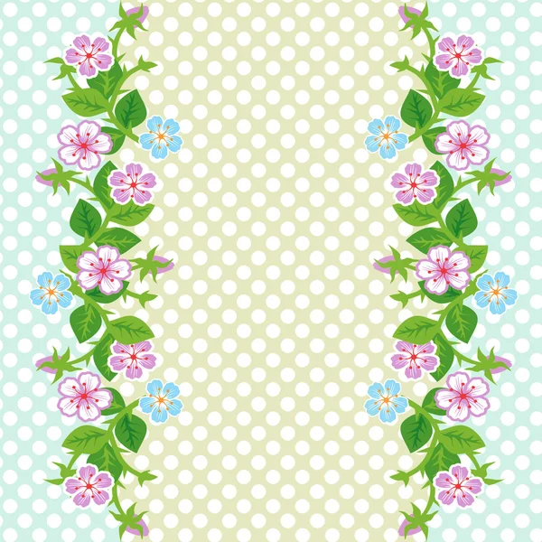 Fundo vetorial com borda floral — Vetor de Stock