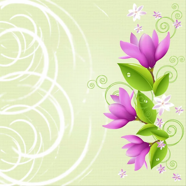 Fondo floral con azafrán lila — Vector de stock