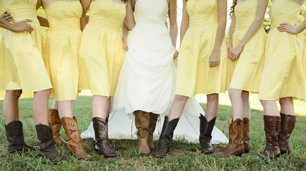 Bridesmaid boots — Stock Photo, Image