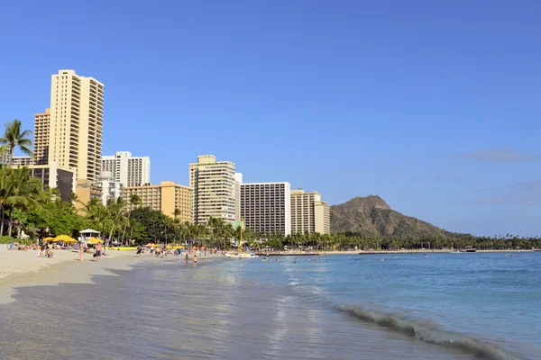 Diamond head a pláž waikiki, Havaj — Stock fotografie