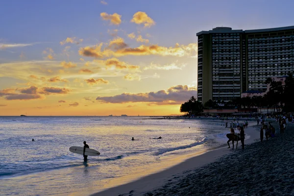 Waikiki zonsondergang — Stockfoto