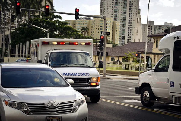 Blaring ambulance sirens — Stock Photo, Image