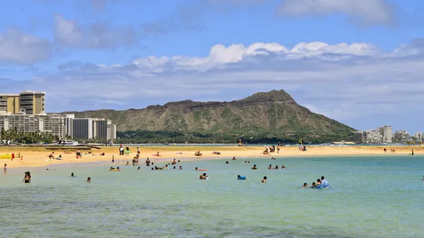 Diamond head i waikiki — Zdjęcie stockowe