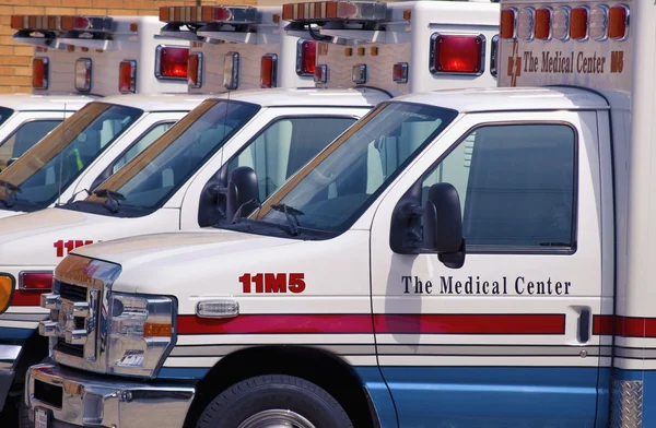 Ambulances in a row — Stock Photo, Image