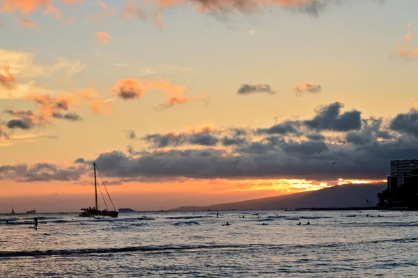 Waikiki zonsondergang — Stockfoto