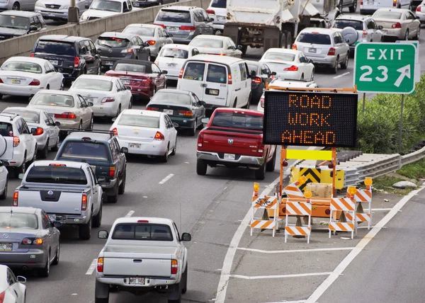 Highway construction traffic — Stock Photo, Image