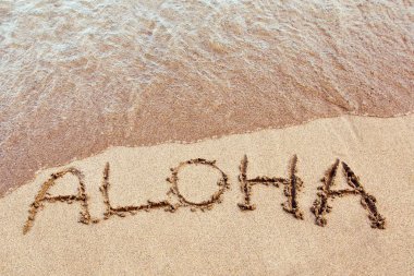 Aloha in the sand clipart