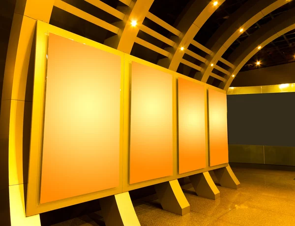 Blank billboard located in underground hall — Stock Photo, Image