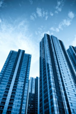 binalarıyla içinde Şanghay'nın yeni pudong bankacılık ve ticaret bölgesi