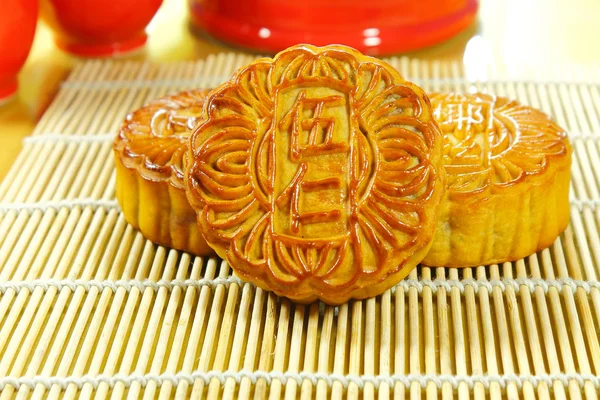 Cibo cinese per la torta della luna per il festival cinese di metà autunno — Foto Stock