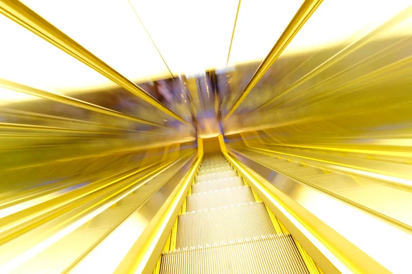 Escalier roulant bleu dans le hall de bureau vue en perspective — Photo