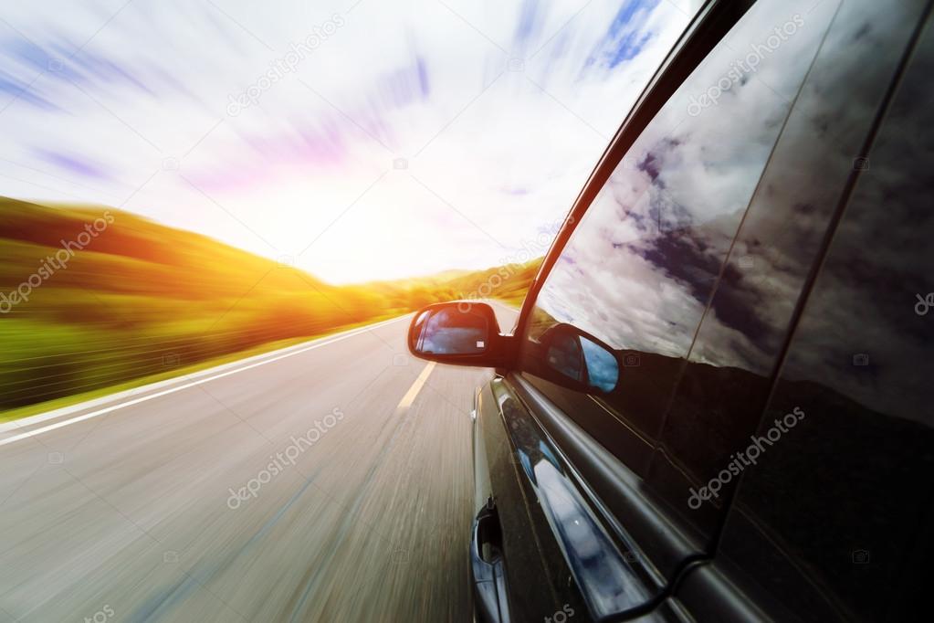 Car mirror, concept of speed