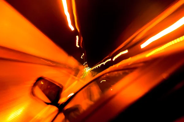 Coche de alta velocidad en el túnel, Desenfoque de movimiento —  Fotos de Stock