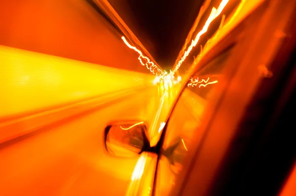 Carro de alta velocidade no túnel, Motion Blur — Fotografia de Stock
