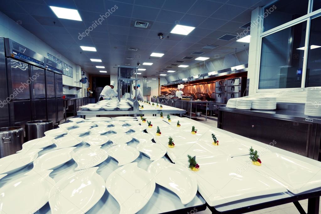 Motion chefs of a restaurant kitchen