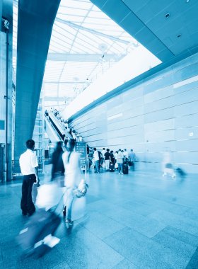 İç mimari, modern Şangay Havalimanı.