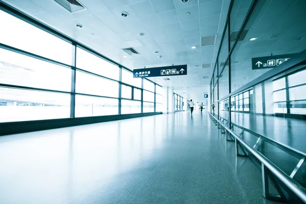 Interior da arquitetura moderna no aeroporto de shanghai . — Fotografia de Stock