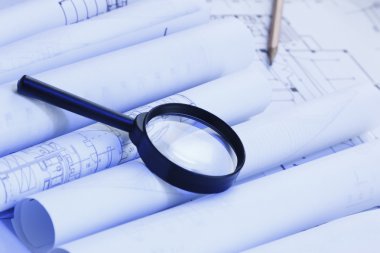 Büyüteç ve blueprint