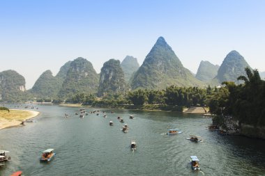 yangshuo guilin, Çin'in günbatımı landscpae