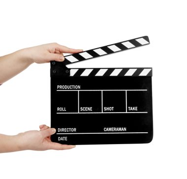 Film fıçı tahtası tutan eller