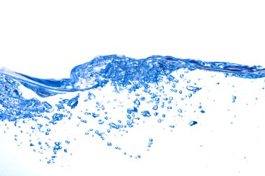 temiz su ve su kabarcıkları mavi