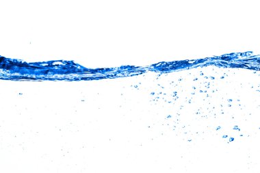 temiz su ve su kabarcıkları mavi