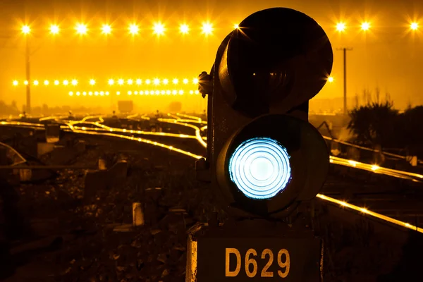 A vasúti közlekedési lámpa — Stock Fotó