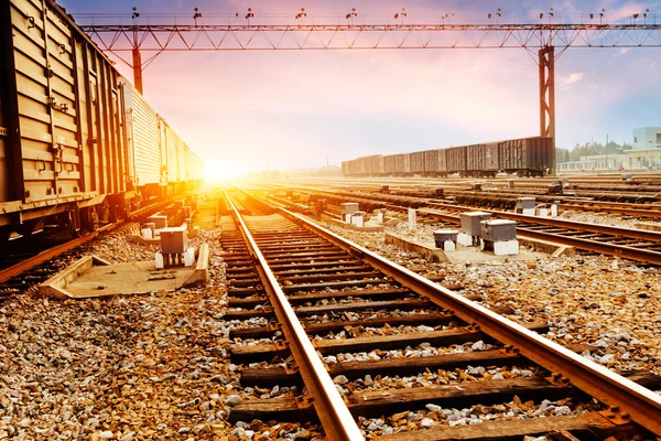 Rails under the sky background Stock Photo