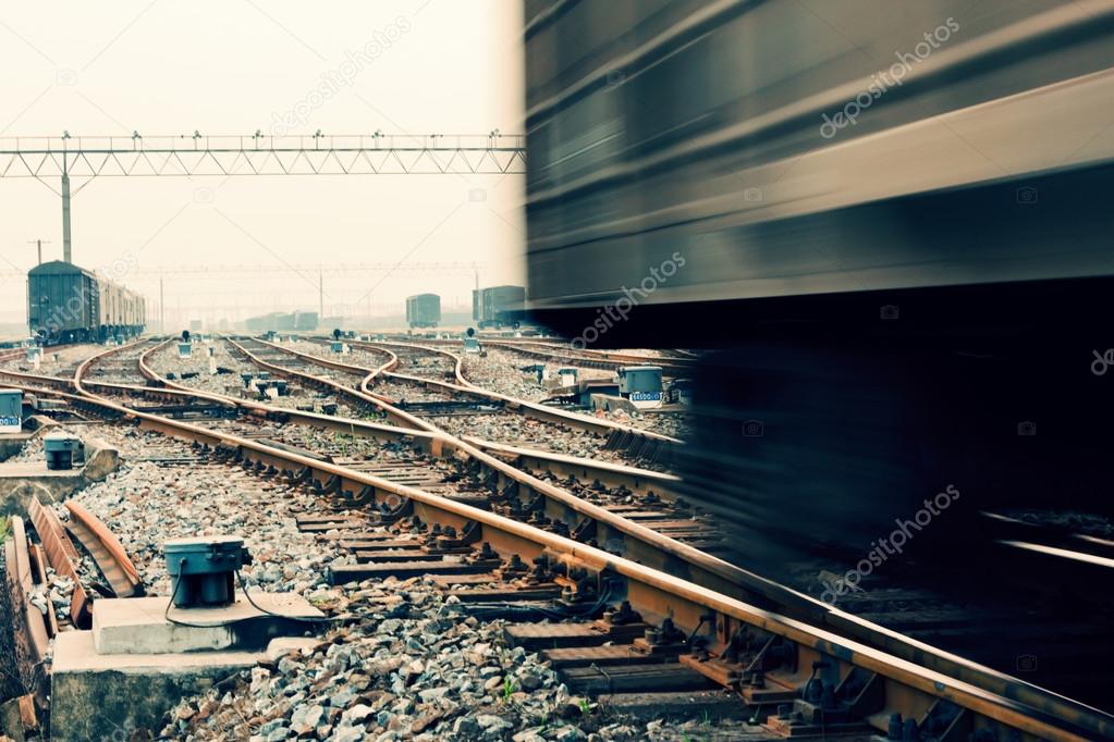 Freight train motion blur