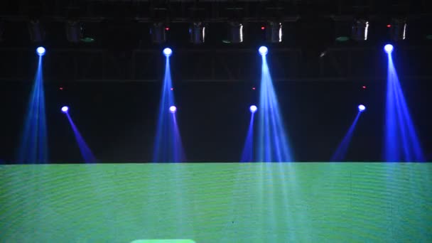 Vector Stage Spotlight with Laser rays — Stock Video