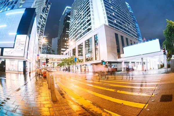 The light trails on the modern building background in shanghai china — Stock Photo, Image