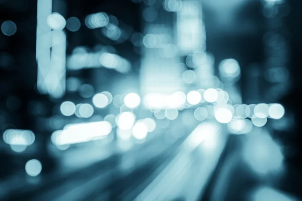 Traffic with blur light through city at night — Stock Photo, Image