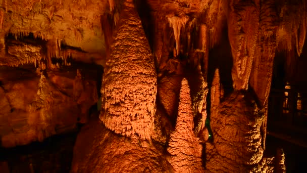 Rock formation inside a cave — Stock Video