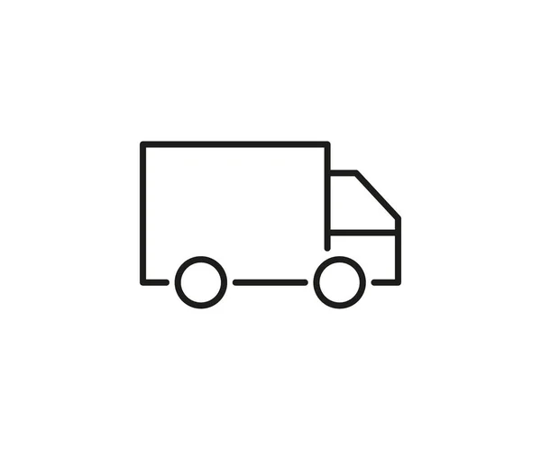 Bestelbusje lijn pictogram, vervoer om bestelling te verzenden. Vrachtwagen logistieke dienst. Vectorteken — Stockvector