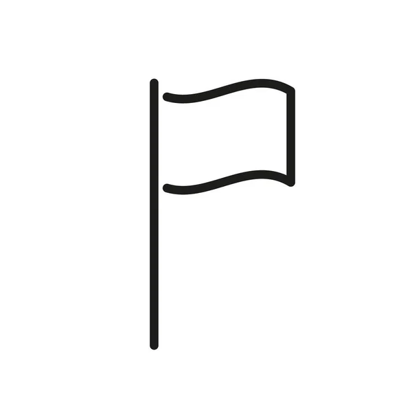 Icône de ligne de drapeau, emplacement du marqueur. Symbole de victoire, de paix et de guerre. Patriotisme de pays, fierté pour notre patrie. Illustration vectorielle — Image vectorielle